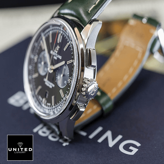 Breitling Premier B01 Chronograph AB0118A11L1X1 "Green Dial" Precision Duplicate 1:1 Breitling Premier Green Chronograph 42 Bentley Replica side view