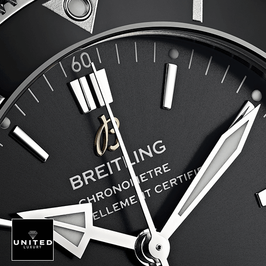 Breitling 128348RBR-0030 "Black Dial" Premium Clone Replica Breitling Superocean Heritage Automatic Black Dial Replica close analog view