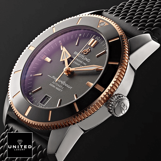 Breitling 128348RBR-0030 "Black Dial" Premium Clone Replica breitling superocean heritage b20 automatic 42 uB2010121B1S1 replica black unitedluxurynet 1 Breitlin Superocean Heritage Black Dial Replica side view black blackground