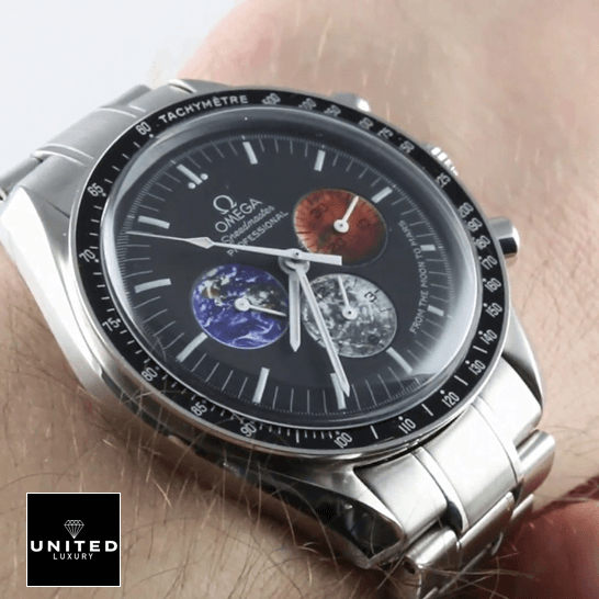 Omega Speedmaster Moon Mars Dial Replica steel on the wrist