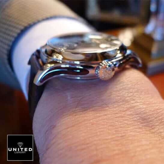 Patek Philippe Minute Repeater Tourbillon 5207P "Platinum" Authentic Clone 1:1 patek repeater replica 2 Patek Philippe Geneve Steel Case Replica on the man wrist and crown on the logo