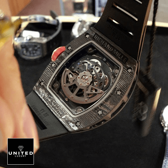 Richard Mille RM 011 "F1 Chronograph" Premium Replica 1:1 Richard Mile RM011 Romain Lotus Carbon Case Replica upside view