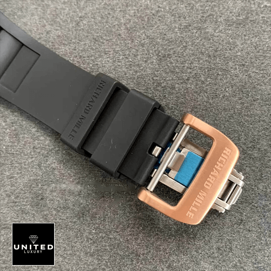 Richard Mille RM 011 "F1 Chronograph" Premium Replica 1:1 Richard Mille RM011 Romain Lotus F1 Rose Gold Clasp Replica grey background