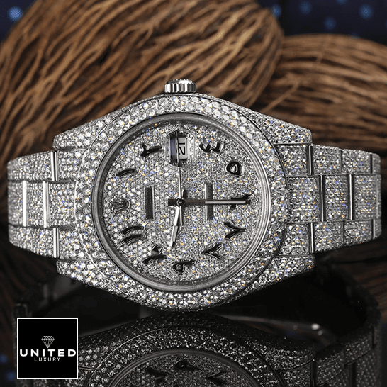 Rolex Datejust 126300 "Iced Out Arabic Dial" Super Clone Quality rolex datejust 116300 replica tiltedleft Rolex Datejust Arabic Numerial 116300 Iced Out Replica