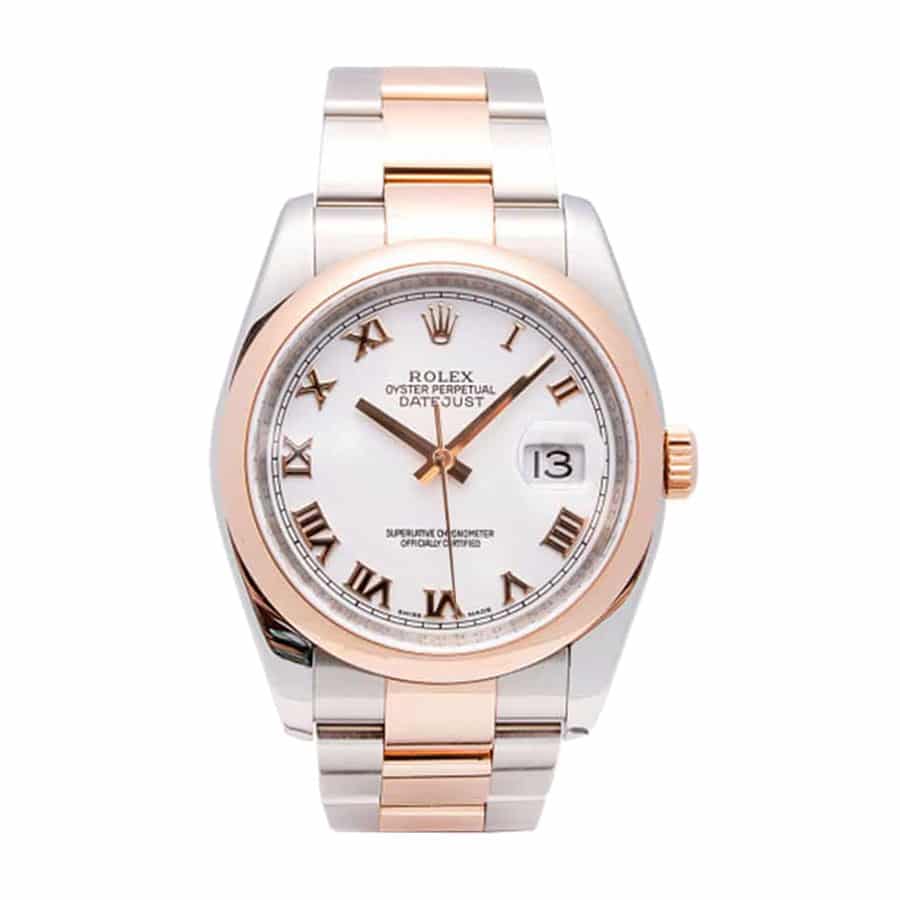 rolex-datejust-ss-rg-white-roman-dial-automatic-371832-oyster-replica-1 Rolex Datejust 126334 "White Roman Dial" Signature Copy Edition - Image 1