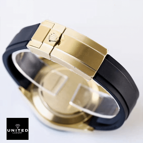 Rolex Cosmograph Daytona 116519LN "Oysterflex" Master Replica 1:1 Rolex Daytona Cosmograph 116518LN-0043 Replica Yellow Gold Fold Clasp on the Rolex logo