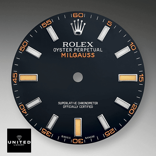 Rolex Milgauss 116400GV "Green Crystal" Exceptional Replica 1:1 Rolex Milgauss M116400GV black dial with bar indices and bar hands Replica