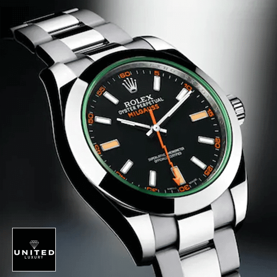 Rolex Milgauss 116400GV "Green Crystal" Exceptional Replica 1:1 Rolex Milgauss M116400GV Green Crystal Stainless Steel Oyster Replica