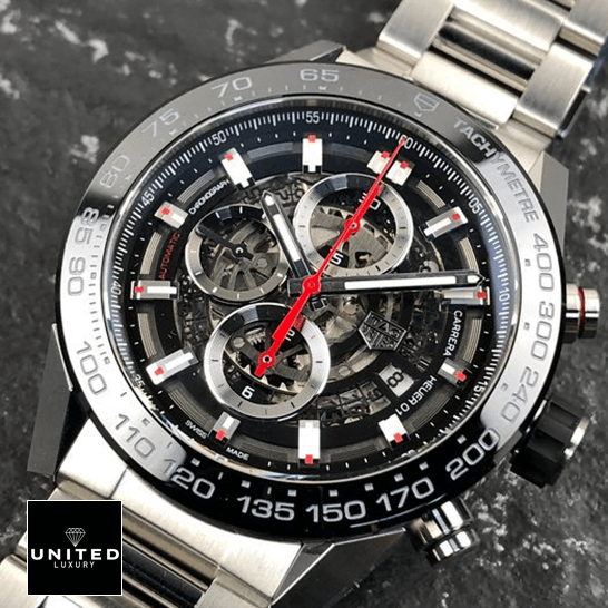 TAG Heuer Carrera 01 CAR2A1W.BA0703 "Black Steel" Collector’s Copy 1:1 tag heuer carrera calibre heuer 01 automatic chronograph CAR2A1W Tag Heuer Black Bezel & Dial Red Second Hand Replica crown / push button