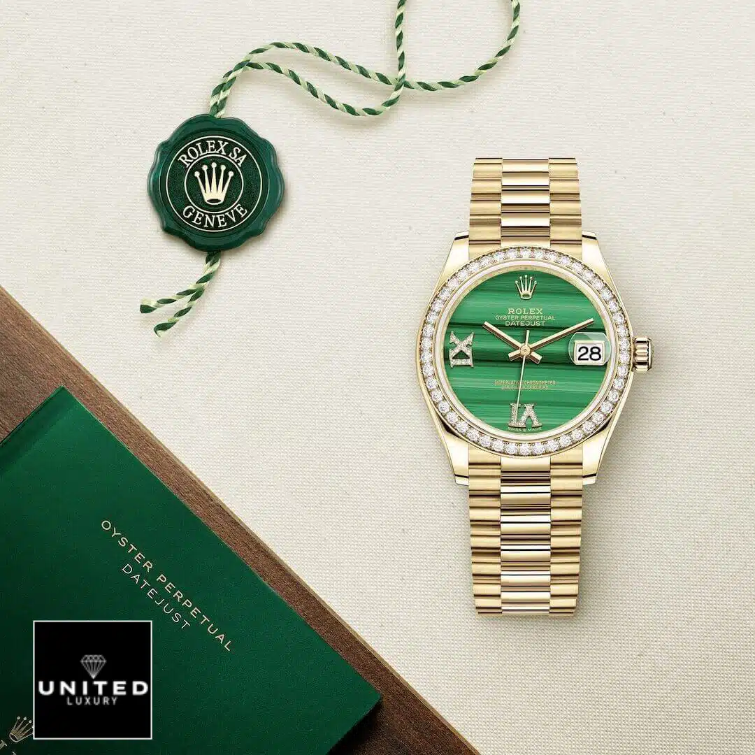 Rolex Datejust 126333 "Gold Green Dial" Signature Replica 1:1 Yeni Proje 1 27 Rolex Datejust 31 278278-0004 diamond green dial and warranty card