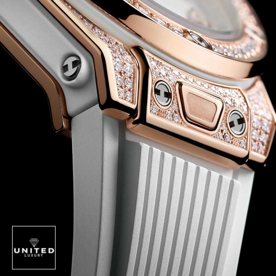 Hublot Big Bang Unico 441.OM.1180.RX "Rose Gold" Precision Replica Edition Yeni Proje 1 9 Hublot Diamond Bezel White Rubber Bracelet Replica black background