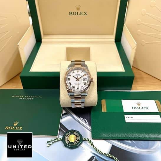 Rolex Datejust 126300 "White Roman Dial" Authentic Copy 1:1 rolex model 126231 replica5 Rolex Datejust 36 White Roman Numerial Oyster Replica & Guarantee Card