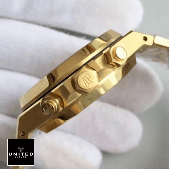 Audemars Piguet Royal Oak Chronograph 26320ST.OO.1220ST.01 "Blue Dial" Ultra Precision Replica audemars piguet royal oak chronogaph 26320 black dial left Audemars Piguet 26320 Stainless Steel Crown / Push Button Replica