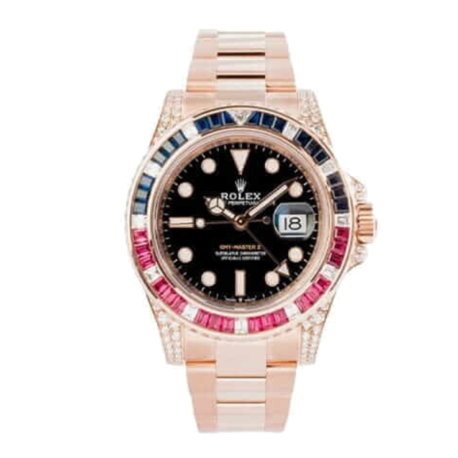 Rolex-GMT-Master-II-126755SARU-Diamond-Bezel-Black-Dial-Replica Rolex GMT-Master II 126755SARU "Diamond Bezel" True to Original Copy - Image 1