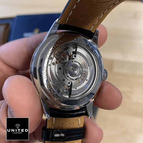 Breitling Premier Chronograph AB0118221G1P1 "Panda Dial" Perfect Duplicate Edition breitling–AB0118221G1P1 premier b01 back Breitling AB0118221G1P1 Steel Case Replica upside view