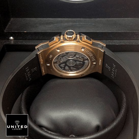Hublot Big Bang 301.PB.131.RX "Geneve" Next Level Replica hublot big bang 301.PM .1780.RX replica back Hublot Big Bang 301.PM_.1780.RX Black Rubber Bracelet Replica upside view