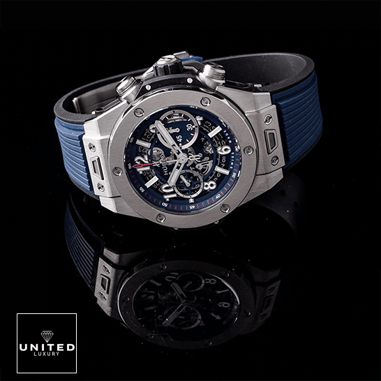 Hublot Big Bang Unico 411.JX.4802.RT "Sapphire" Elite Super Clone hublot big bang unico blue 411 NX 5179 RX replica side Hublot Big Bang Unico Blue 84.394.-5471.NL_.7112.RX Replica black background