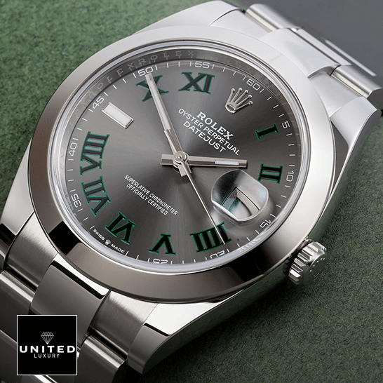 Rolex Datejust 126333 "Wimbledon Dial" First-Class Replica Rolex Datejust Wimbledon 126300-0013 Grey Dial Black and green roman numerals Replica