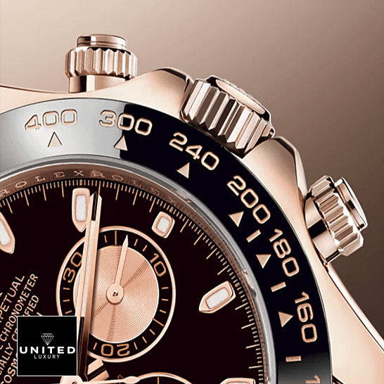 Rolex Daytona Cosmograph Black Bezel 116515LN-0012 Rose Gold Button & Crown Pusher Replica