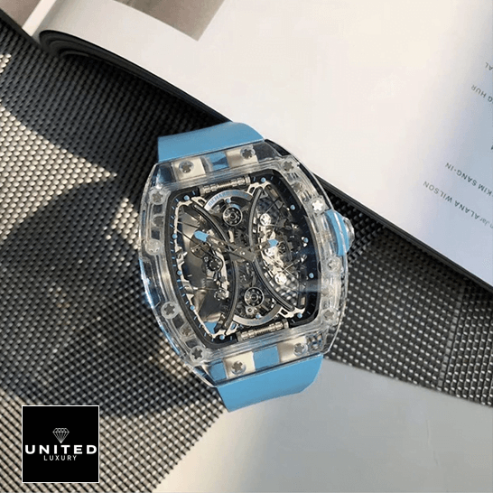 Richard Mille RM 053-02 "Sapphire" Exact Replica 1:1 Richard Mille Tourbillon RM 53 02 Sapphire Replica Richard Mille Tourbillion RM5302 Sapphire Replica