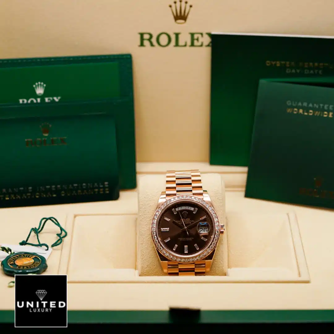 Rolex Day-Date 228345RBR "Chocolate Dial" Master Clone Quality Yeni Proje 2 7 Rolex Day-Date 40 228345RBR Replica ın the Rolex Box & Guarantee Card