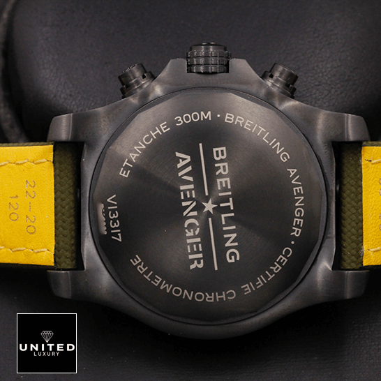 Breitling Avenger II Seawolf A17331 "Yellow Dial" Perfect Clone Edition breitling avenger chronograph 45 night mission V13317101L1X1 back 1 breitling_avenger_chronograph_45_night_mission_V13317101L1X1_back