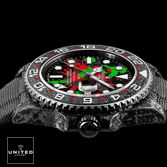 Rolex GMT-Master II Motley Stainless Steel Black Case Replica side view