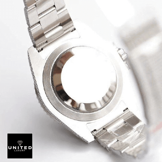 Rolex Submariner 116610LN-97200 "Iced Out" Precision Clone rolex submariner 116610LN 97200 black disk watch replica back Rolex Submariner 116610LN-97200 S.Steel Case Replica