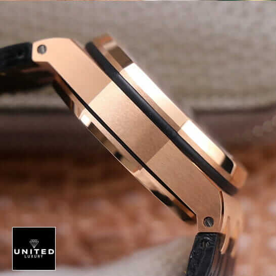 Audemars Piguet Royal Oak Offshore 26401RO.OO.A002CA.01 "Rose Gold" Ultra Realistic Clone ap leather strap gold left ap-leather-strap-gold-left