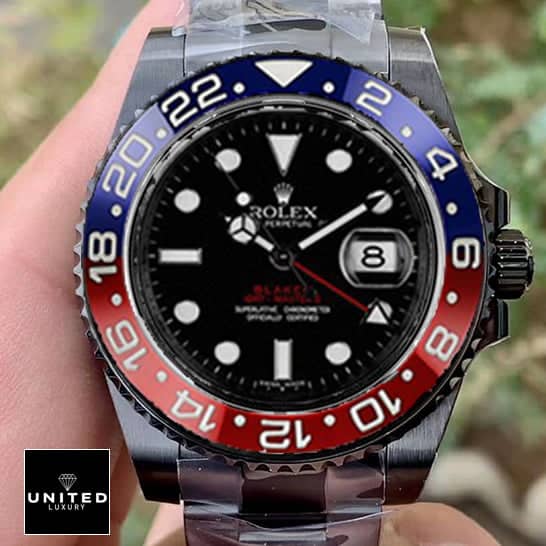 Rolex GMT-Master II 126710BLRO-0001 "Blaken Pepsi" Luxury Clone Quality unitedluxury rolex pepsi blaken black dial Rolex Pepsi Black 126710BLRO-0001 Two tone Bezel Replica