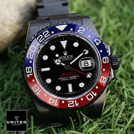 Rolex GMT-Master II 126710BLRO-0001 "Blaken Pepsi" Luxury Clone Quality unitedluxury rolex pepsi blaken black front Rolex Pepsi Black 126710BLRO-0001 Replica on the grass