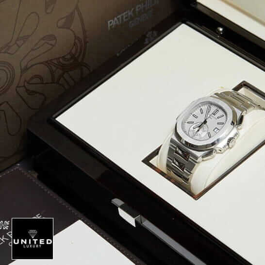 Patek Philippe Nautilus Chronograph 5980/1A-019 "White Dial" Precision Clone patek philippe chronograph replica 2 Patek Philippe White Dial Steel Case Replica in the box