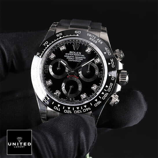 Rolex Daytona Cosmograph 116519LN "Oysterflex" 1:1 Clone Edition rolex oysterflex diamond replica 4 Rolex Daytona Oysterflex Black Bezel 116519LN Replica