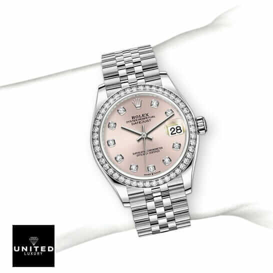Rolex Datejust 126234 "Diamond Bezel" Premium Clone rolex pink diamond replica 3 1 Rolex Datejust Pink Diamond Replica on the wrist