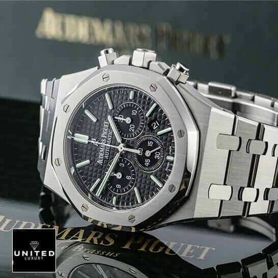 Audemars Piguet Royal Oak Chronograph 26320ST.OO.1220ST.01 Authentic Super Replica ap royal oak black dial replica 2 AP Royal Oak Stainless Steel Black Dial Replica on the ap box