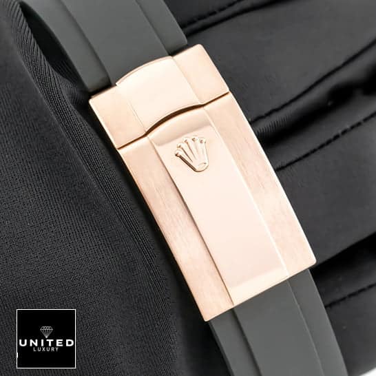 Rolex Sky-Dweller 326235 "Chocolate Dial" Exact Duplicate Quality rolex 326235 chocolate replica 6 Rolex Sky-Dweller 326235 Rose Gold Fold Clasp on the Rolex Logo Replica