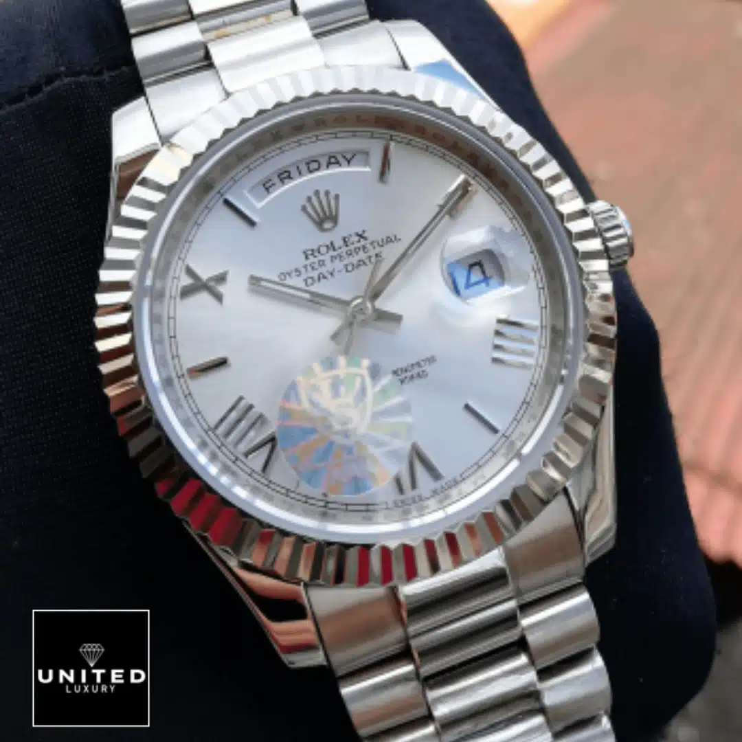 Rolex Day-Date 228239 "White Gold" Next Level Replica Yeni Proje 1 6 Rolex Day-Date 228239 White Dial Romen Numerial Replica