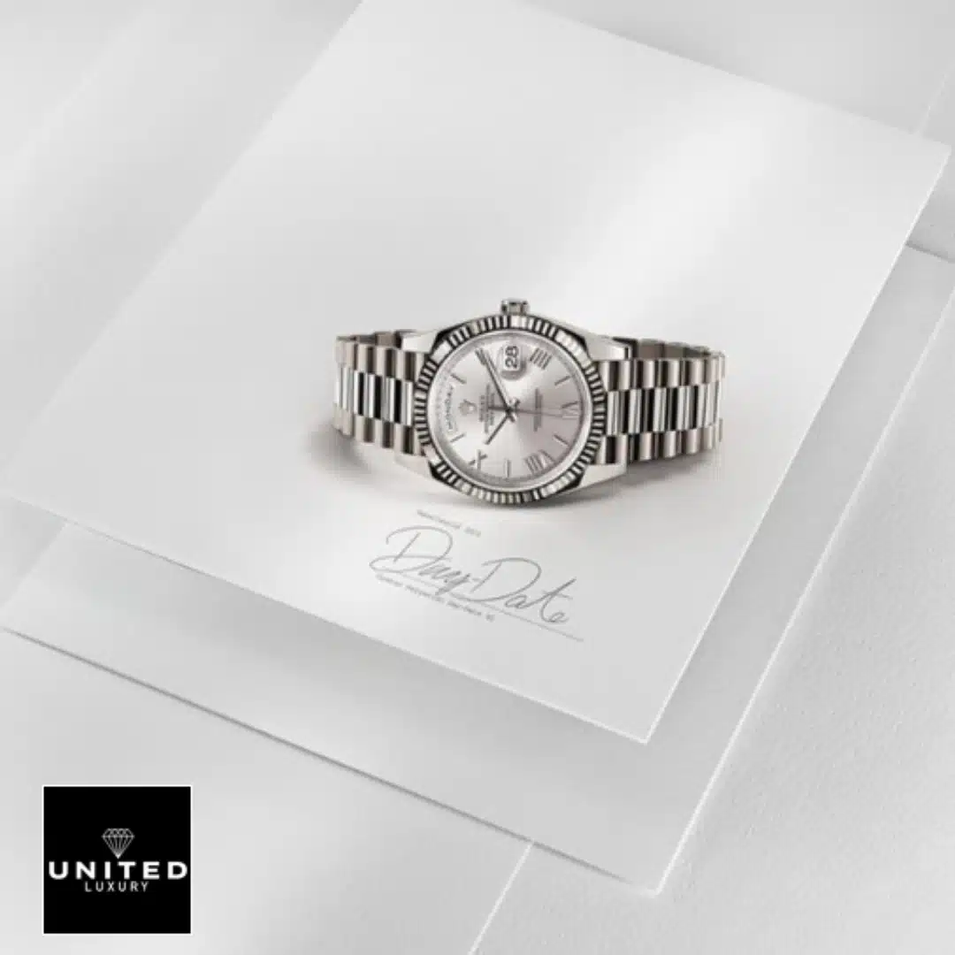 Rolex Day-Date 228239 "White Gold" Next Level Replica Yeni Proje 2 5 Rolex Day-Date 228239 Replica on the white table