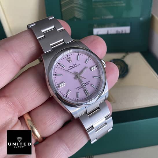 Rolex Milgauss Oyster Perpetual 124300 "Candy Pink" Collector’s Clone 1:1 rolex oyster perpetual 126000 replica 5 rolex-oyster-perpetual-126000-replica-5