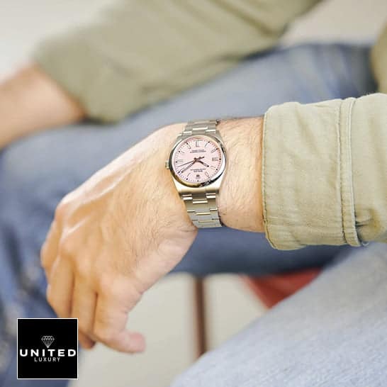 Rolex Milgauss Oyster Perpetual 124300 "Candy Pink" Collector’s Clone 1:1 rolex oyster perpetual 126000 replica Rolex Oyster Perpetual 124300 Oyster Replica in green shirt & on his arm