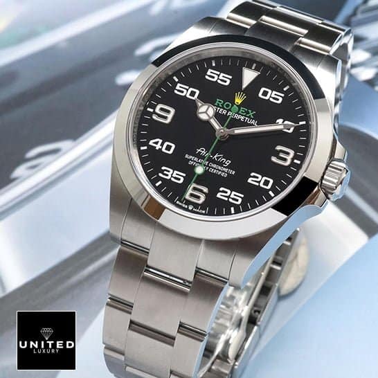Rolex Air-King 126900 "Black Dial" Ultra Detailed Clone rolex air king 126900 black replica Rolex Air King 126900 Replica Black Dial Steel Bezel