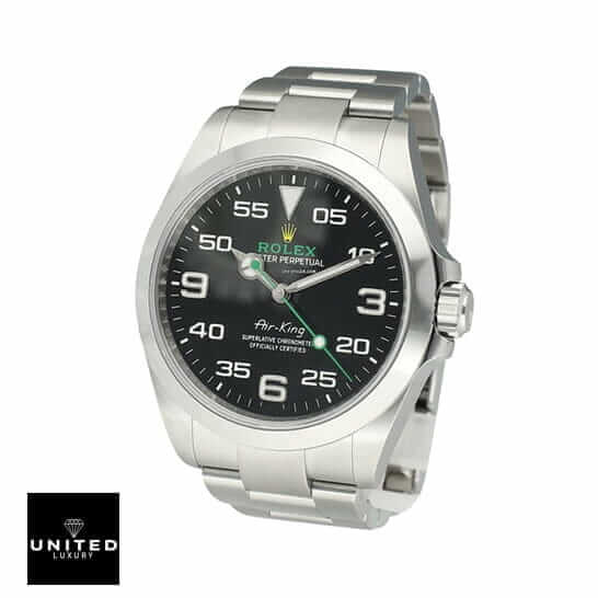 Rolex Air-King 126900 "Black Dial" Ultra Detailed Clone rolex air king 126900 black replica2 Rolex Air King 126900 Replica Steel Crown Pusher