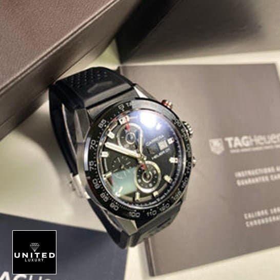 TAG Heuer Carrera Chronograph CBN2A1B.BA0643 "Black Rubber" Deluxe Copy Quality tag carrera black rubber replica 1 Tag Carrera Black Rubber Replica out of the box
