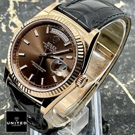 Rolex Day-Date 128238 "Black Leather" Super Accurate Clone Rolex Day Date 118139 Black Leather Brown Dial Rolex Day-Date 128238 "Black Leather" Super Accurate Clone Rolex Day Date 118139 Black Leather Brown Dial