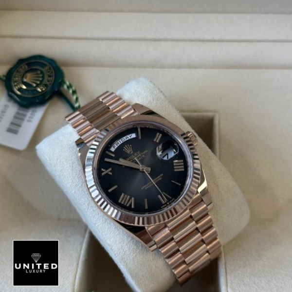 Rolex Day-Date 228235 "Smoke Ombre" Precision Clone Edition rolex rolex day date 40 black smoke dial black ombre Rolex Day-Date 228235 "Smoke Ombre" Precision Clone Edition rolex rolex day date 40 black smoke dial black ombre