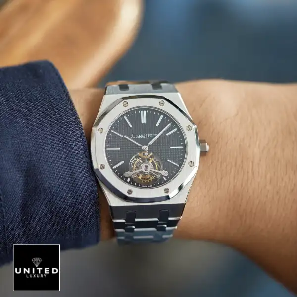 Audemars Piguet Royal Oak Tourbillon 26512ST "Black Dial" High Fidelity Replica ap royal oak on the wrist Audemars Piguet Royal Oak Tourbillon 26512ST "Black Dial" High Fidelity Replica ap royal oak on the wrist