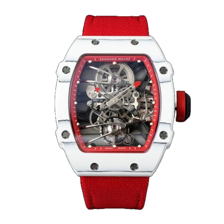 richard-mille-rm27-02-rafael-nadal-tourbillion-red-strap-replica-1 Richard Mille RM 27-02 Tourbillon "Rafael Nadal" Red Masterpiece Replica - Image 1