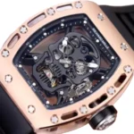 Richard Mille RM 52-01 Tourbillon "Skull" Dial Rose Gold Detailed Replica - Image 2