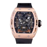 Richard Mille RM 52-01 Tourbillon "Skull" Dial Rose Gold Detailed Replica