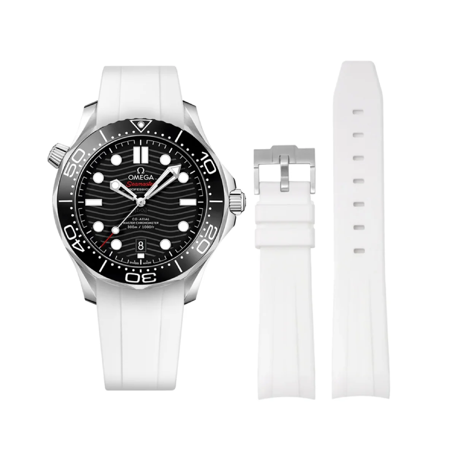 Yeni Proje (65) Omega - Seamaster - Rubber Strap - White - Image 1